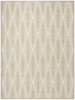 7' X 9' Beige Geometric Area Rug