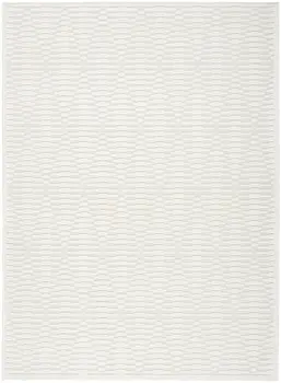 7' X 9' Ivory Geometric Area Rug