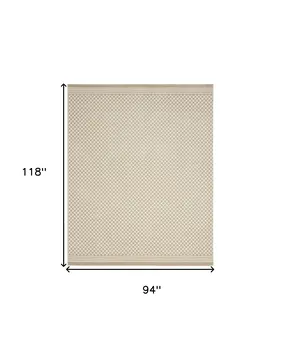 8' X 10' Beige Geometric Area Rug
