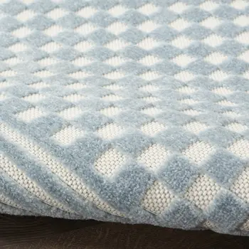 8' X 10' Blue Geometric Area Rug
