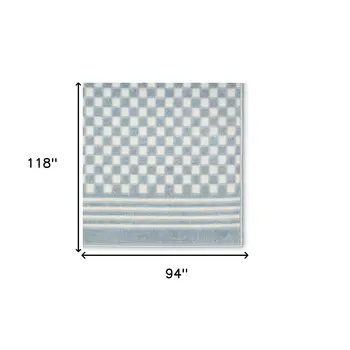 8' X 10' Blue Geometric Area Rug