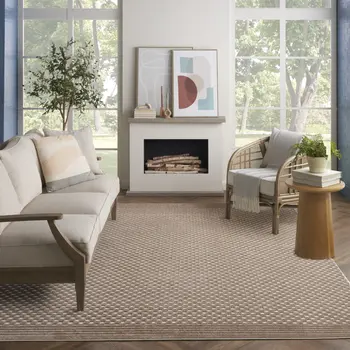 8' X 10' Brown Geometric Area Rug