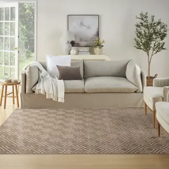 8' X 10' Brown Geometric Area Rug