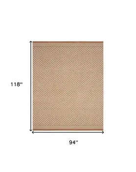 8' X 10' Brown Geometric Area Rug