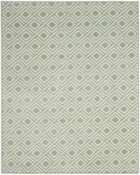 8' X 10' Green Geometric Area Rug