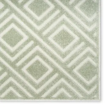 8' X 10' Green Geometric Area Rug