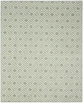 8' X 10' Green Geometric Area Rug