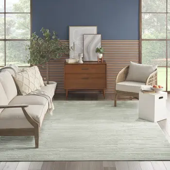 8' X 10' Green Geometric Area Rug