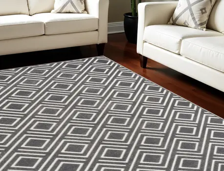 8' X 10' Gray Geometric Area Rug