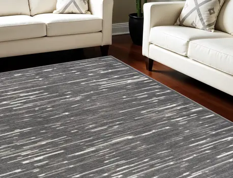 8' X 10' Gray Geometric Area Rug