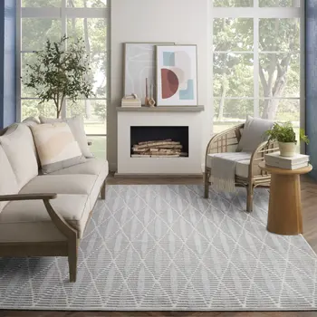 8' X 10' Gray Geometric Area Rug