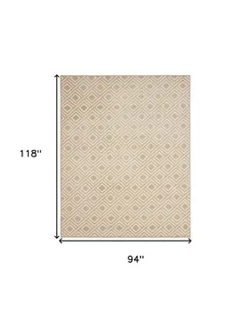 8' X 10' Tan Geometric Area Rug