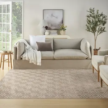 8' X 10' Tan Geometric Area Rug