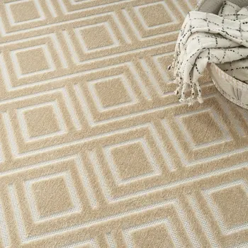 8' X 10' Tan Geometric Area Rug