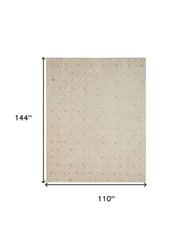 9' X 12' Beige Geometric Area Rug