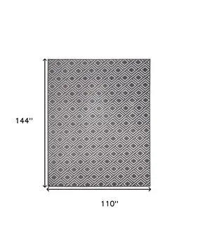 9' X 12' Gray Geometric Area Rug