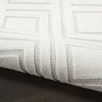 9' X 12' Ivory Geometric Area Rug
