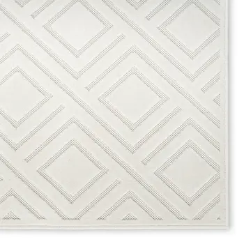 9' X 12' Ivory Geometric Area Rug