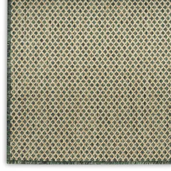 4' X 6' Green And Taupe Geometric Indoor Outdoor Area Rug