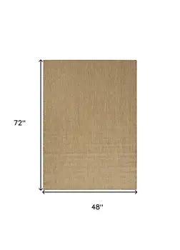 4' X 6' Tan And Brown Geometric Indoor Outdoor Area Rug
