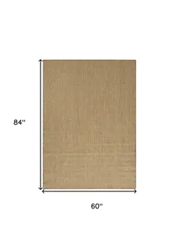 5' X 7' Tan And Brown Geometric Indoor Outdoor Area Rug