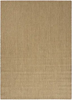 6' X 9' Tan And Brown Geometric Indoor Outdoor Area Rug