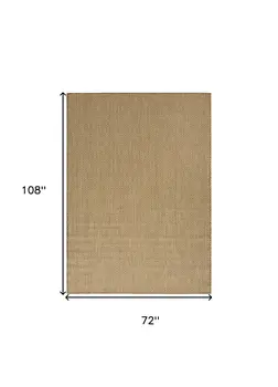 6' X 9' Tan And Brown Geometric Indoor Outdoor Area Rug