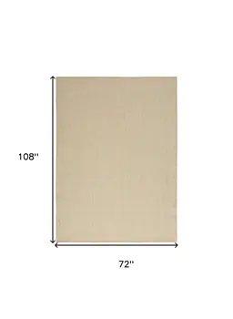 6' X 9' Natural And Ivory Geometric Indoor Outdoor Area Rug