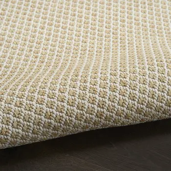 6' X 9' Natural And Ivory Geometric Indoor Outdoor Area Rug