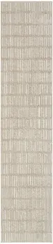 10' Ivory and Gray Geometric Runner Rug
