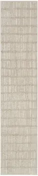 10' Ivory and Gray Geometric Runner Rug