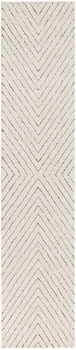 10' Ivory and Black Geometric Runner Rug