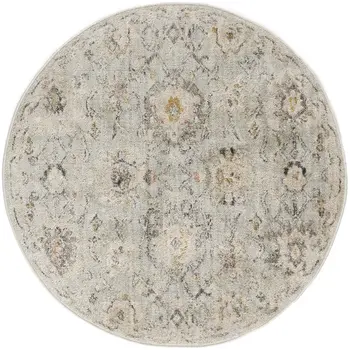 10' Ivory and Gray Geometric Runner Rug