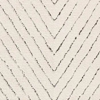 6' Ivory and Black Geometric Runner Rug