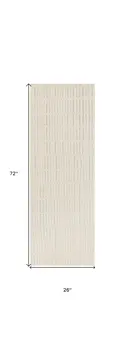 6' Ivory and Gray Geometric Runner Rug