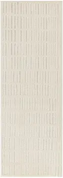6' Ivory and Gray Geometric Runner Rug