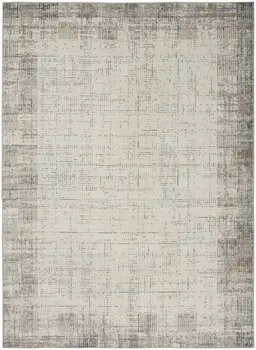 4' X 6' Ivory and Gray Abstract Area Rug