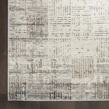 4' X 6' Ivory and Gray Abstract Area Rug