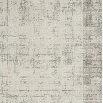5' X 7' Ivory and Gray Abstract Area Rug