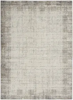 5' X 7' Ivory and Gray Abstract Area Rug