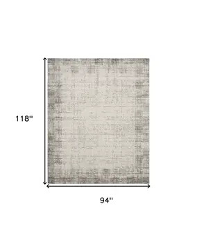 8' X 10' Ivory and Gray Abstract Area Rug