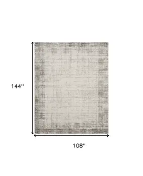 9' X 12' Ivory and Gray Abstract Area Rug