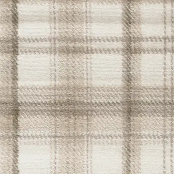 10' Ivory Plaid Power Loom Runner Rug