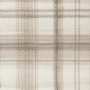 10' Ivory Plaid Power Loom Runner Rug
