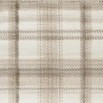 12' Ivory Plaid Power Loom Runner Rug