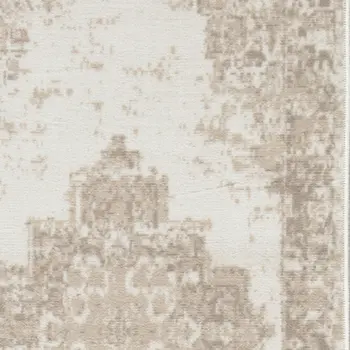 12' Ivory Floral Power Loom Runner Rug