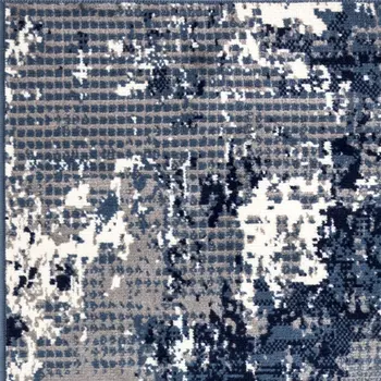 12' Blue Abstract Power Loom Runner Rug