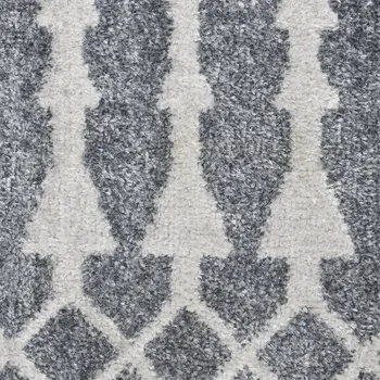 12' Olive Green and Ivory Plaid Runner Rug