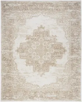 4' X 6' Ivory Floral Power Loom Area Rug