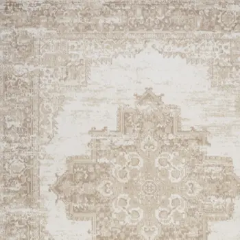 4' X 6' Ivory Floral Power Loom Area Rug